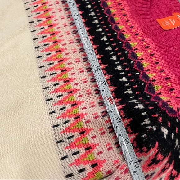 Joe Fresh Fair Isle Knit Sweater Vibrant Pink Size L (10) Juniors - Picture 4 of 8